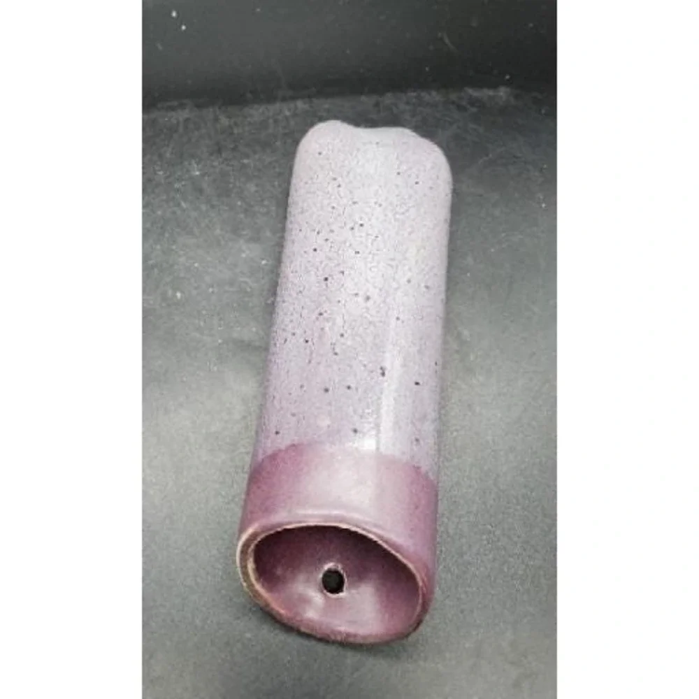 Handmade Studio Art Pottery Purple Lavender Wall Pocket Vase 8